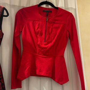 BCBG Max Azria red blouse size XXS perfect for Christmas!